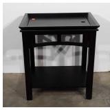 End table with raised edge, 20.5" × 15" × 23"