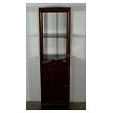 Display stand with a single drawer and storage,