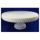 Hobnail milk glass cake stand