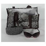 Thirty-one bag and glasses case with sunglasses