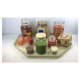 Candles and tea lights, two are used rest are new