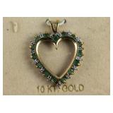 10k yellow gold heart pendant tested