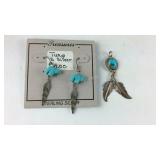 Sterling silver and turquoise jewelry, earrings