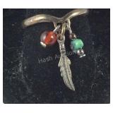 Sterling silver and turquoise ring size 8