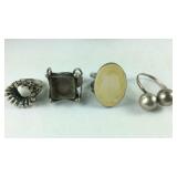 Sterling silver rings two have no stones, 34.10g