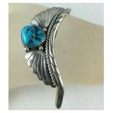 Sterling silver and turquoise bracelet 12g