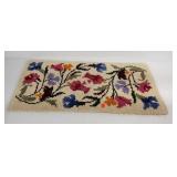 Floral hook rug, 43" × 22"