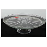 Glass pedestal cake plate, 13"