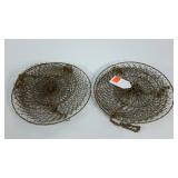 Two hanging wire baskets for fruit or vegetables