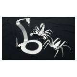 3D laser cut metal sculptures, 7" tall rattle