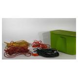 18 gallon tote with four extension cords
