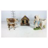 Home decor, two cow figurines, West Germany