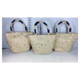 Three target brand handbags with stars appear