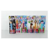 Six Pez dispensers with candy, unopened, includes