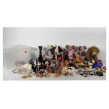 Toys, Barbie dolls, stuffed animals, porcelain