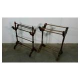 Two quilt or blanket racks