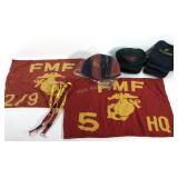 US Marines group, two guindon standard flags,