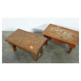 Two 9" step stools, one embellished 