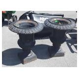 Pay Attention Here. Pair of Cast Iron Pedestal