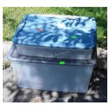 Two Plastic Storage Totes with lids