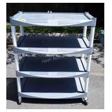 Nice poly portable 4 shelf cart, 36x20x44" tall