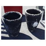 Pair of Concrete Flower Planters, some chippy use