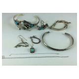 Sterling silver jewelry, 57.56grams includes