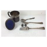 Sterling silver 190 grams includes a etched mug,