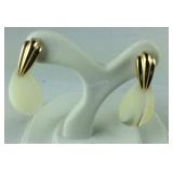 14k dangle earrings one mismatched back