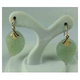14k gold dangle leaf earrings