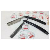 Two straight razors and drink tabs