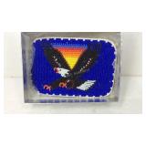 Beaded eagle design belt buckle