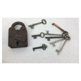 Padlocked CZ no key plus some skeleton keys