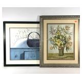 Two large decor prints, Wild Rose Berries by