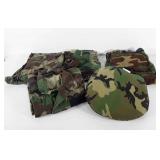 Army camo BDU pants (3) and  shirt, plus camo