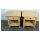 Pair of American Signature end tables, blonde