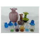 Glassware, includes five colored shot glasses,
