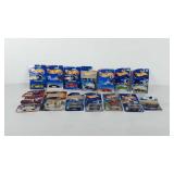 Fourteen die-cast metal hotwheels cars