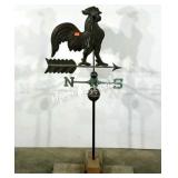 Copper weather vane,  rooster, mounted to