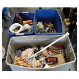 Skid lot, storage totes with toys, trading cards,
