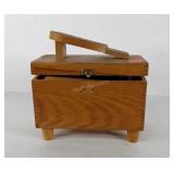 Wooden shoe shine box and shoe shine supplies,