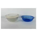 Pyrex, includes cobalt blue mixing bowl and set