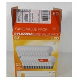 Box of 60w LED light bulbs, not complete, some