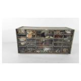 Hardware organizer, full of screws, hooks,