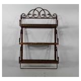 Three tiered metal wall mounted bathroom shelving