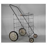 Folding four wheeled wire cart, 23" × 22.5" × 35"