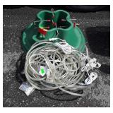 Tree Stand with String Lighting