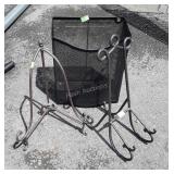 3pc Home Goods Iron Works lot, mesh waste basket,