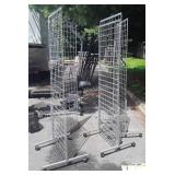 Three Wire Grid Display Racks, on rollers, 76"