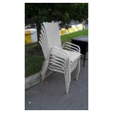 6 Outdoor Chairs, Stackable, aluminum framed with